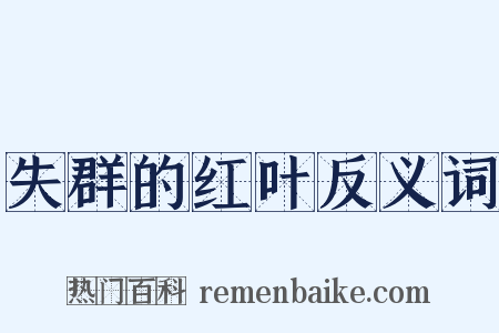 失群的红叶反义词是什么意思的图片